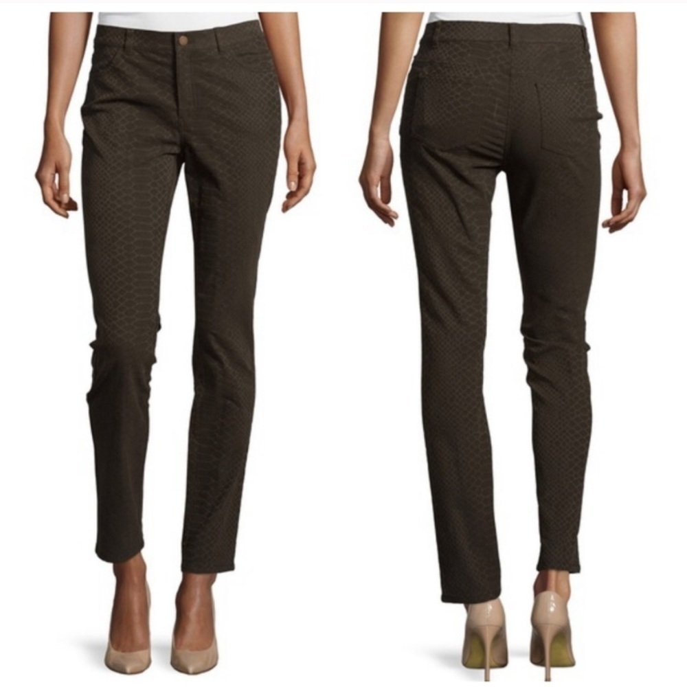 Lafayette 148 Black Animal Print Tapered leg Pant